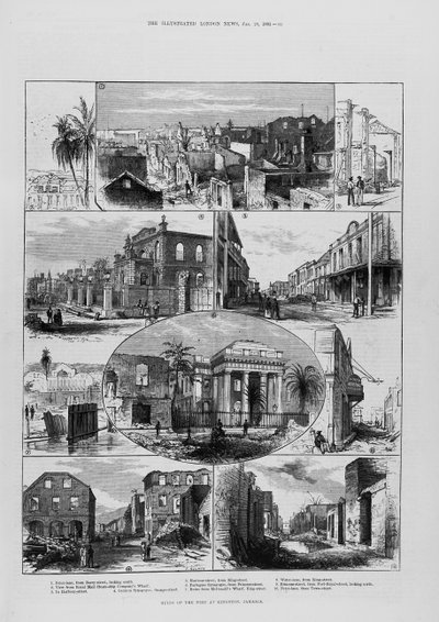 Ruins of the Fire at Kingston, Jamaica, from 